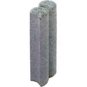 Diephaus Palisade ronde élément 2 pièces Gris, béton pour bordure de parterre.