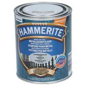 Dose Hammerite Metall-Schutzlack Hammerschlag Silbergrau, 750ml. Rostschutz, Grundierung und Lack in Einem.