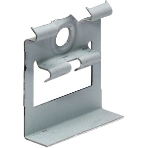 Metallclip zur Befestigung von Sockelleisten für Laminat und Parkett.