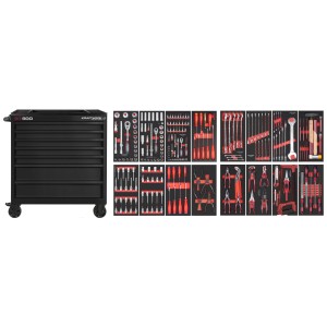 Kraftwerk BT900 servante d'atelier équipée 247 pièces, noir, pour fournitures d'atelier.