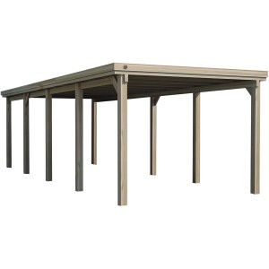 Weka Carport tetto piatto 617 Gr. 3 in legno, senza pannelli tetto, 322x802cm.