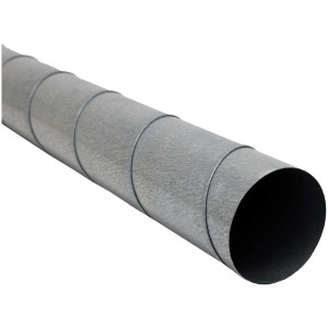Tubo spiralato, Ø 125 mm, lunghezza 1 m, in metallo per sistemi di ventilazione.