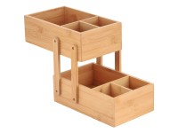 MSV Kosmetik-Organizer Isalys Bambus 2 Ebenen à 3 Fächer MSV Kosmetik-Organizer Isalys Bambus 2 Ebenen à 3 Fächer