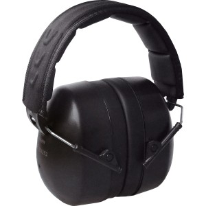 Casque antibruit noir LUX avec arceau en acier à ressort, SNR 30 dB pour une protection optimale.