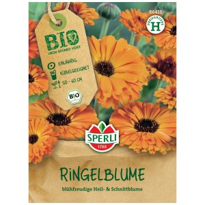 Sperli Graines de souci bio pour 80 plantes, fleurs orange. Graines de fleurs pour massifs et pots.