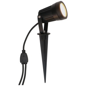 Max Hauri Faretto da giardino a LED Merkuro, alluminio nero, con picchetto, set da 3. Faretto da giardino per esterni.