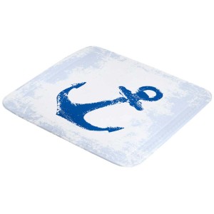 Kleine Wolke Duscheinlage Anchor, dunkelblau, 55x55 cm, mit blauem Anker-Motiv.
