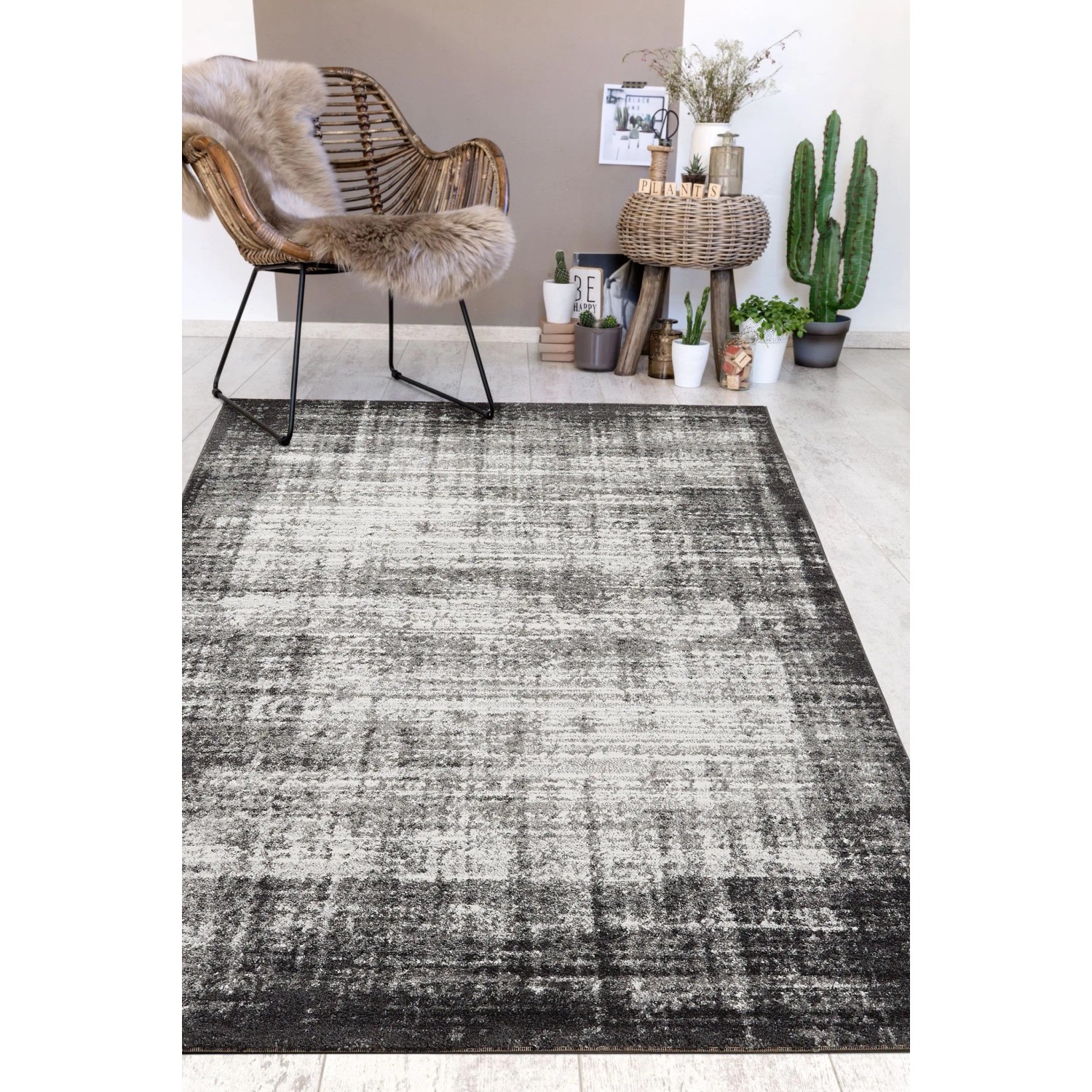 Andiamo Teppich Campos Polypropylen Grau 160 x 230 cm kaufen bei OBI