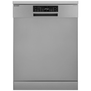 Lave-vaisselle pose libre Sharp QW-NA25GF44BS-CH, argenté, largeur 60 cm.