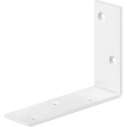 Équerre de construction en acier thermolaqué Blanc (HxlxP) 100 x 75 x 30 mm