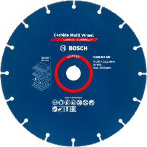 Disque à tronçonner Bosch Expert Carbide Multi Wheel, Ø 230 mm, pour meuleuses d'angle.