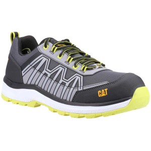Chaussure de sécurité Cat Charge S3, noir-vert, taille 40. Chaussure de travail légère, sans métal et avec semelle antidérapante.
