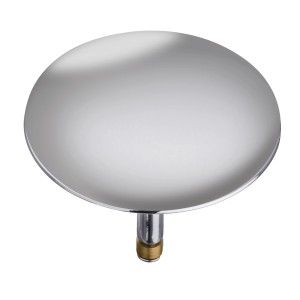 Wenko Bonde de baignoire Pluggy chrome, bonde de vidange ronde en laiton chromé.