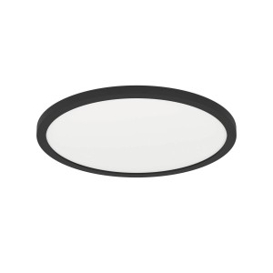 Plafonnier LED rond noir Expert Minerario, diamètre 30 cm, adapté aux pièces humides.
