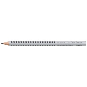 Faber-Castell Jumbo Grip Bleistift, silber, Härtegrad HB, ideal zum Schreiben lernen.