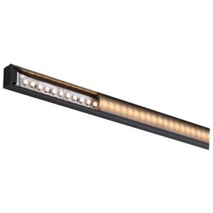 Paulmann Base Profil, 1m, schwarz, mit LED-Strip und Diffusor für gleichmäßige Lichtverteilung.