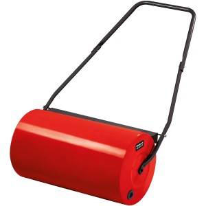 Einhell GC-GR 57 rouleau à gazon : Rouleau de jardin en métal rouge avec poignée noire. Idéal pour rouler les pelouses.
