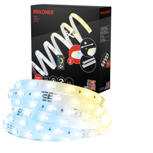 Briloner Set base striscia LED con telecomando, 2 metri, temperatura colore variabile.