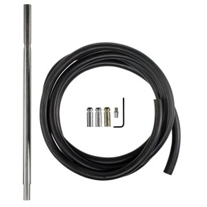 Accessoires pour pistolet de sablage à aspiration Einhell : tuyau, tube d'aspiration et buses pour sablage au compresseur.