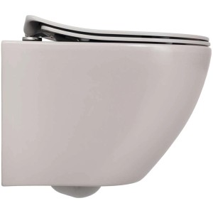 Set WC sospeso AquaSu® Oveno, grigio opaco, senza brida. Sedile e tazza WC chiusi.