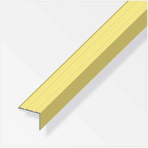 Selbstklebendes Winkel-Abschlussprofil aus Aluminium in Messingoptik, 100cm lang, für Laminat und Parkett.