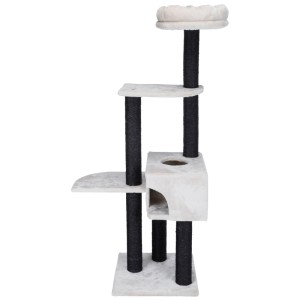 Arbre à chat Trixie Nita gris clair (147 cm) avec poteaux en sisal, grotte et plateformes.