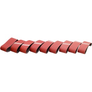 Lot de 9 bandes abrasives LUX (75x457mm) pour ponceuse à bande, différents grains pour bois et métal.