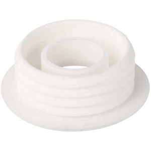 Raccord de tuyau de chasse d'eau blanc (Ø 28/32 mm x Ø 48 mm) pour connecter le tuyau de chasse et la cuvette des toilettes.