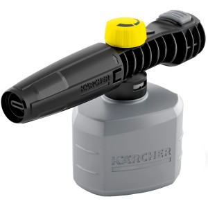 Kärcher FJ 24 lancia schiuma manuale per pulitore manuale, con contenitore grigio e manopola gialla.