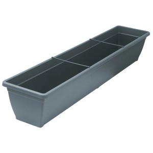 Jardinière Toscana anthracite, longueur 99 cm, pour balcon et jardin.