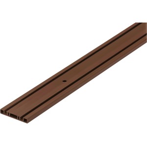 Profilo doppio Hettich SlideLine 1 in plastica marrone per ferramenta per porte scorrevoli.