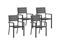 Beliani Gartenstuhl Set mit 4 Stühlen Prato Grau