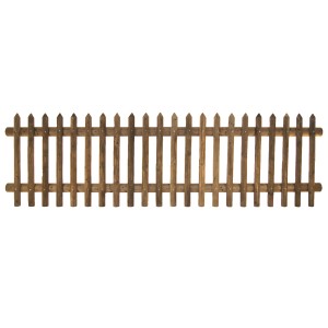 Clôture verticale marron, 250x80 cm, en bois traité sous pression pour un style champêtre traditionnel.