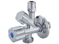 Kombi-Eckventil Messing verchromt 1/2