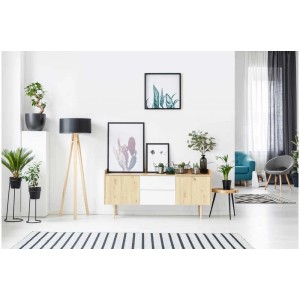 Pellicola adesiva D-c-fix Scandinavian Oak su comò in soggiorno, 45 cm x 2 m.
