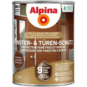 Dose Alpina Fenster- & Türen-Schutz Palisander, Holzlasur für Aussenanwendung.