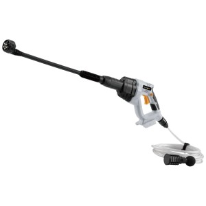 Nettoyeur haute pression sans fil Batavia Nexxforce 18V blanc avec modes de pulvérisation et tuyau d'aspiration.