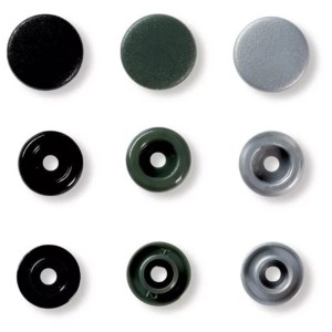 Prym bottoni a pressione Color Snaps, grigi, plastica, Ø 12.4 mm, 30 pezzi