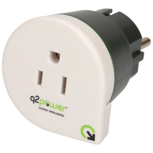 Reiseadapter USA auf Europa, weiß-schwarz, 250V, für Reisen