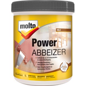 Molto Power Abbeizer Kraftlöser Gel 1 l im Eimer. Entfernt alte Farben von Holz, Metall und Stein.