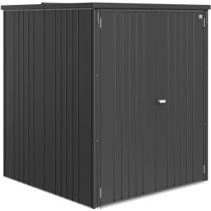 Armoire de jardin Biohort Large en gris foncé métallisé, idéale pour le jardin et la terrasse.
