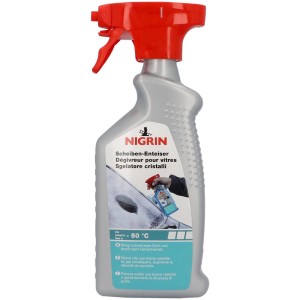 Nigrin Dégivrant pare-brise 500ml avec pulvérisateur pour une visibilité hivernale claire.