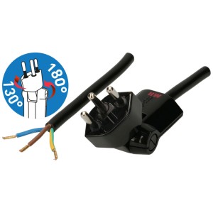 Cavo di alimentazione nero TD con spina Clip-Clap, 5 m, per computer e multimedia.