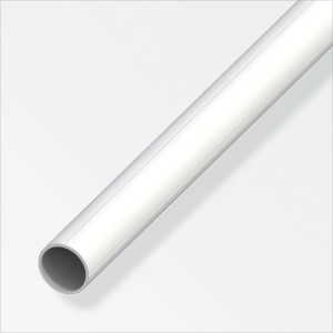 Weißes PVC Rundrohr, Durchmesser 11,5 mm, Länge 1 m.