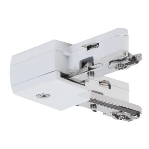 Connecteur en L blanc Paulmann URail pour systèmes de rails, reliant les rails à un angle de 90 degrés.