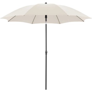 Ombrellone Active Green Edition aperto color naturale con palo nero e Ø 210 cm.