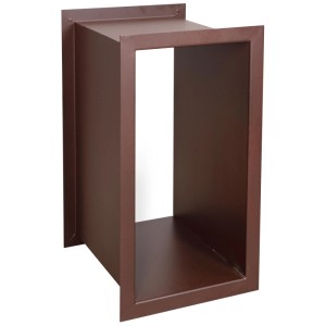 Range-bûches Nouvel en métal couleur rouille, 35,5x25x50 cm, pour stockage du bois.