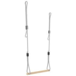 Exit GetSet Trapezio per Monkeybars: Barra in legno con sospensione a corda, regolabile in altezza.