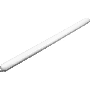 Plafoniera LED grigia per ambienti umidi, 120 cm, ideale per bagno e cantina. Luce bianca fredda.