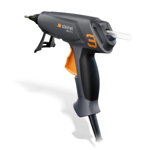 Pistolet à colle chaude Steinel Gluematic 3011, gris/orange, avec bâton de colle. Idéal pour les loisirs et l'artisanat.